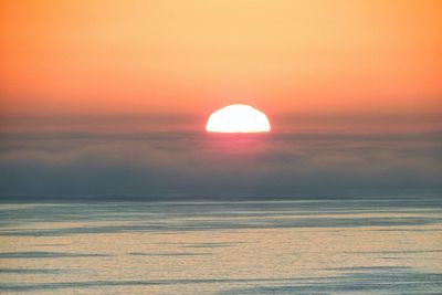 Scenic view of sea at sunset