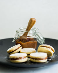 Close-up of dessert in plate on table