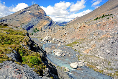 Barren rocks at nigel pass in the canadian rockies