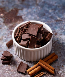 Close-up of food on table