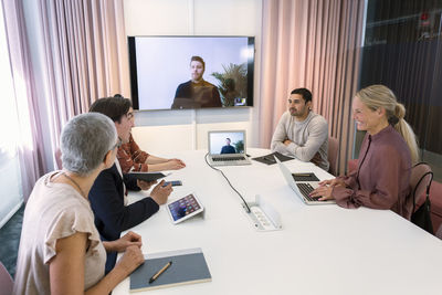 People during video conference