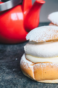 Close-up of sweet food on table