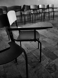 Empty chairs in a row