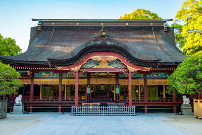 Exterior of temple against sky