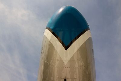 Low angle view of built structure against blue sky