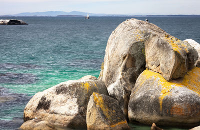 View of rocks on beach