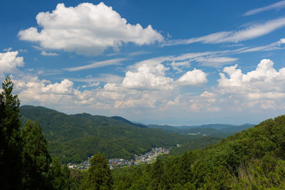 Scenic view of mountains against sky