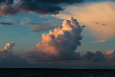 Scenic view of sea against sky at sunset