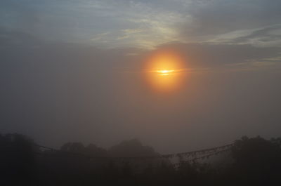 Scenic view of silhouette mountains against sky during sunset