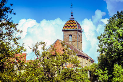 Low angle view of traditional building against sky