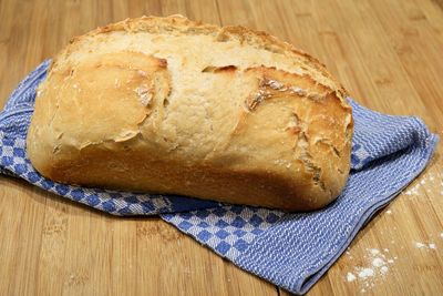 High angle view of bread on table