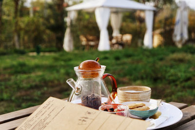 Coffee cup on table