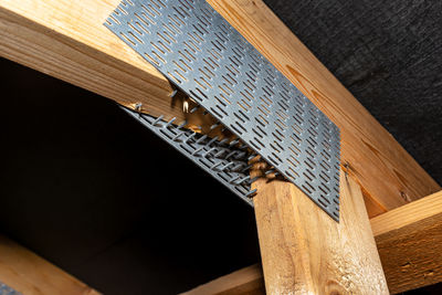 Barbed tile connecting the roof structure covered with a membrane on a single-family house. 