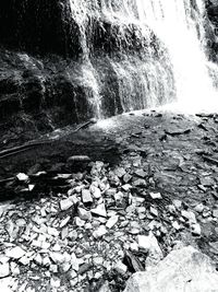 Scenic view of waterfall in forest