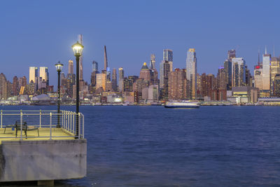 View of manhattan west side from new jersey side of hudson