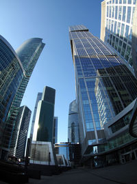 Low angle view of modern building against sky