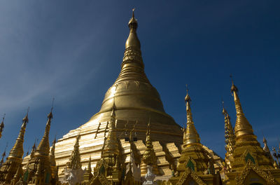 Low angle view of pagoda against sky