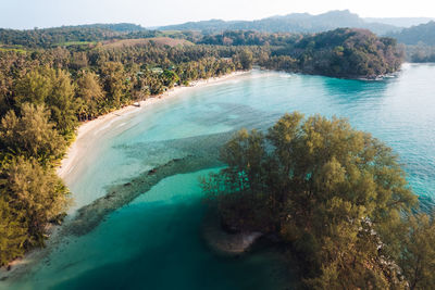 High angle view of sea