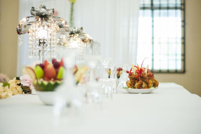 Flowers on table at home