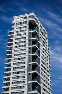 Low angle view of modern building against sky