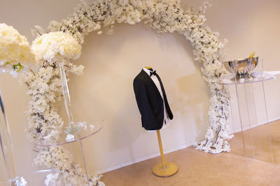 Panoramic view of white rose on table