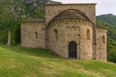 The oratory of san benedetto in front of the abbey of san pietro al monte in civate