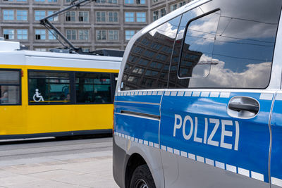 Police car in front of berlin tram