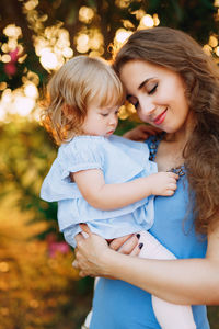 Mother and girl and daughter