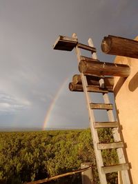 Low angle view of rainbow