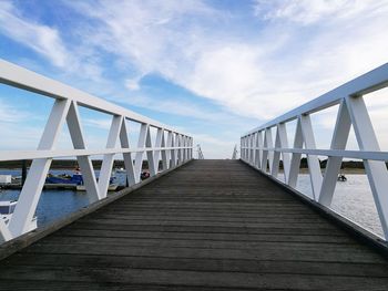 Footbridge against sky