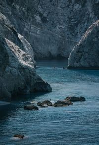 Scenic view of sea and rocks