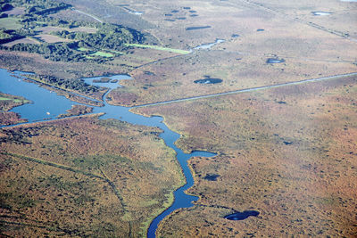 Aerial view of agricultural landscape