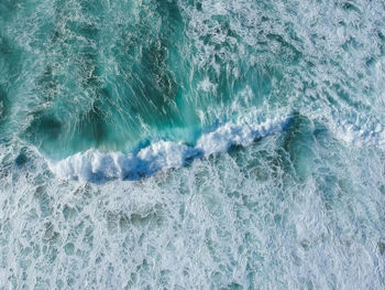 High angle view of sea waves