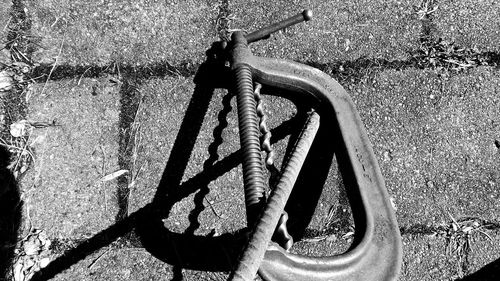 Close-up of rusty metal wheel