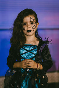 Portrait of a girl with halloween makeup.