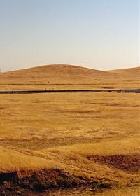 Scenic view of landscape against clear sky