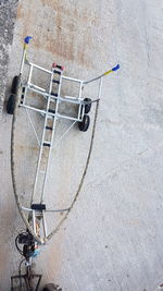 High angle view of bicycle on street