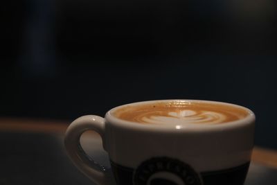 Close-up of coffee against black background