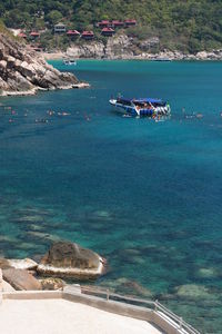 High angle view of beach