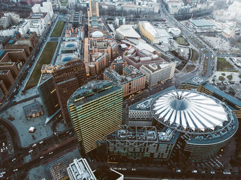 Aerial view of buildings in city