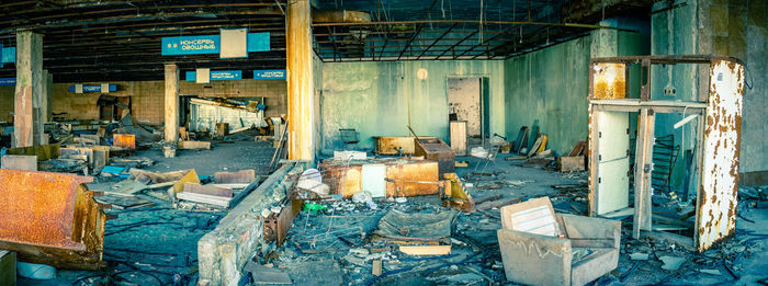 Interior of abandoned building