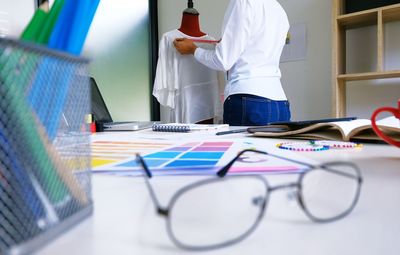 Man working on table