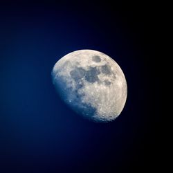 Close-up of moon against clear sky at night