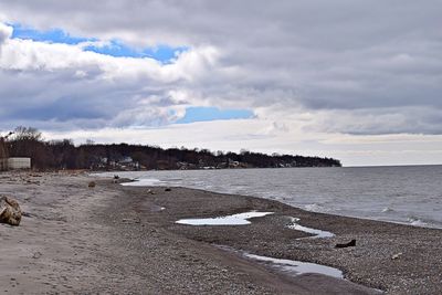 Scenic view of beach against sky