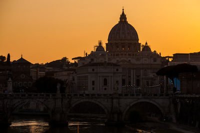 View of historic building against sky during sunset