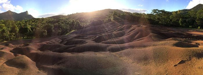 Panoramic view of landscape during sunny day