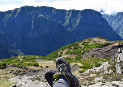 Low section of person on mountain