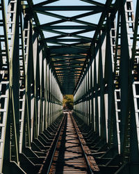 Rear view of man on bridge