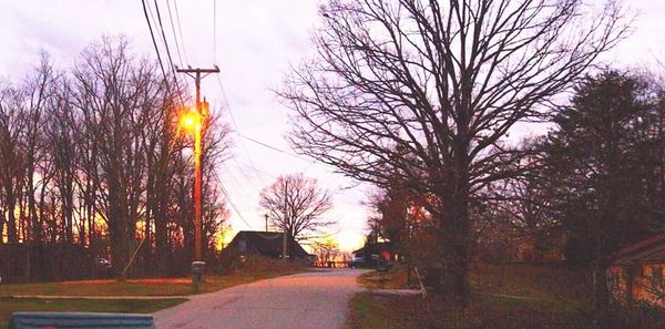 View of road at sunset