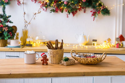 Potted plant on table